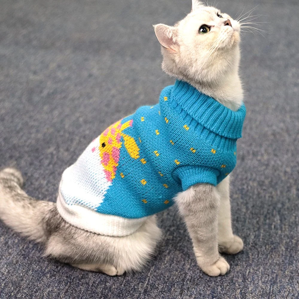 Factory Manufacturer Custom Winter Cotton Hand Crochet Knitted Cat Coats Pet Dog Clothes Sweater Clothing for Dog and Cats