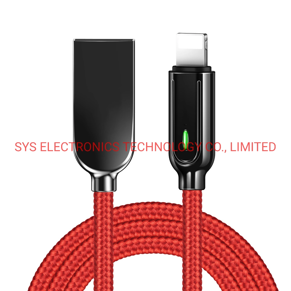 Upgraded Power off/on Smart LED Auto Disconnect Nylon Braided USB Charging Cable