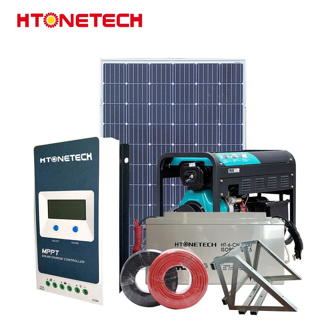 Htonetech Smart off Grid Solar Power System Solar Panels 1000W Price Monocrystalline Silicon 10kw Kama Engine Diesel Generator Hybrid Solar Water Heating System