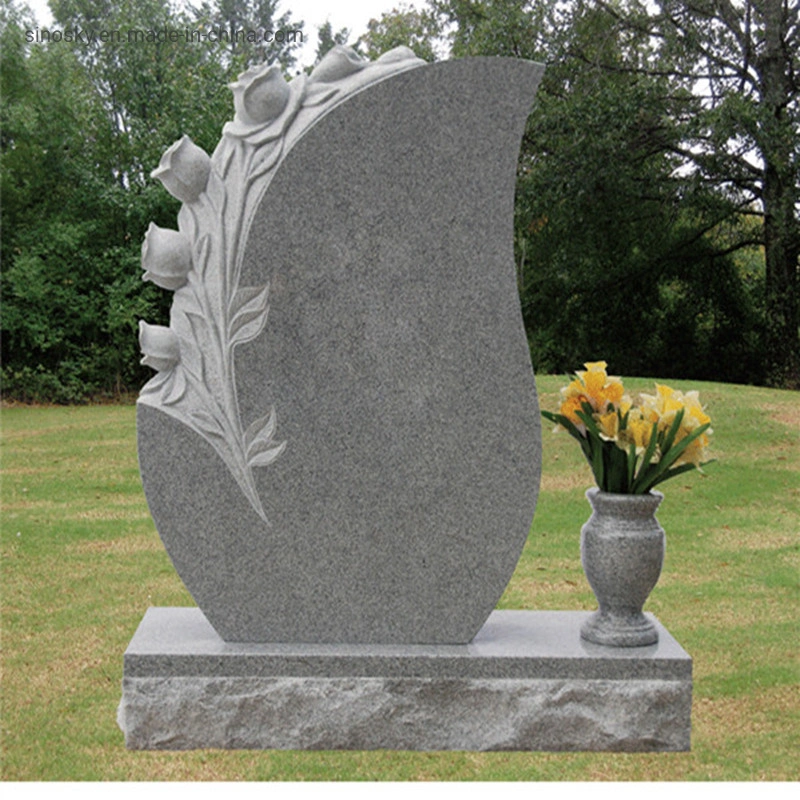 China Granite Tombstone e Monumento com Flor