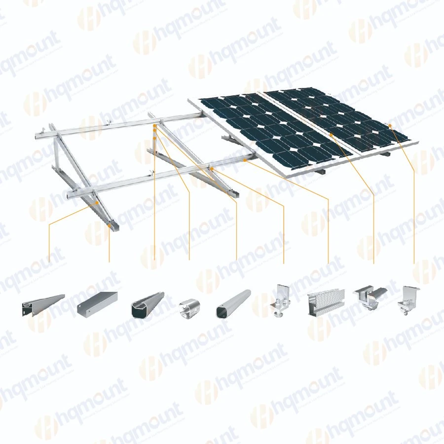 Factory Price Solar Flat PV Mounting Installation with Adjustable Rear Leg