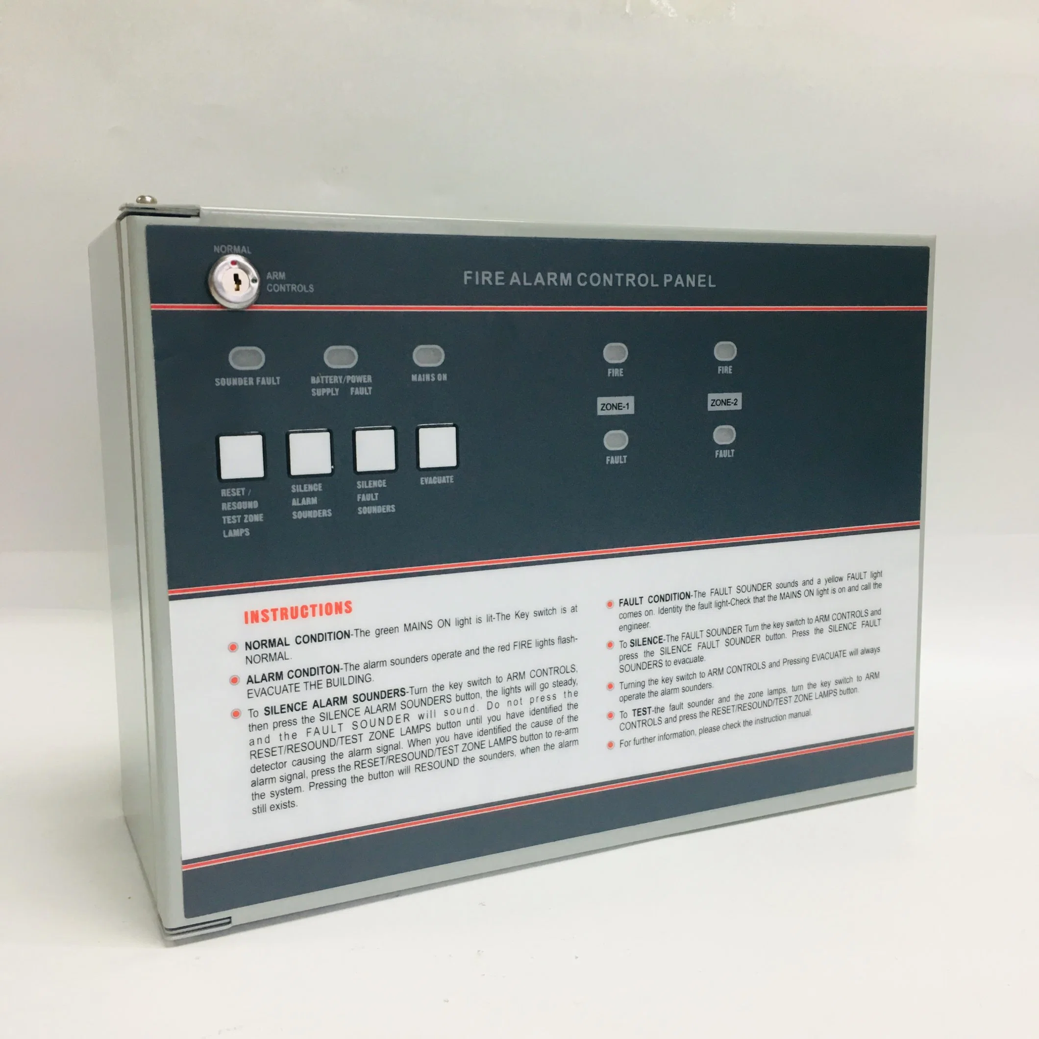 Sistema de Alarma de Incendio de la industria de fácil instalación del panel de control de alarma de incendios convencionales