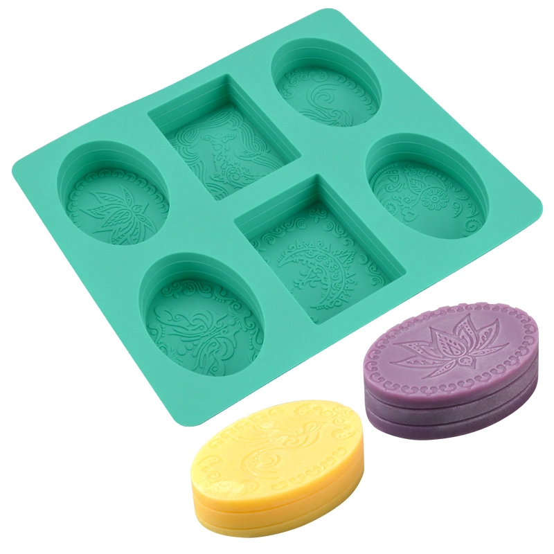 Moule à savon en silicone personnalisé à 6 cavités pour la fabrication artisanale de savon DIY