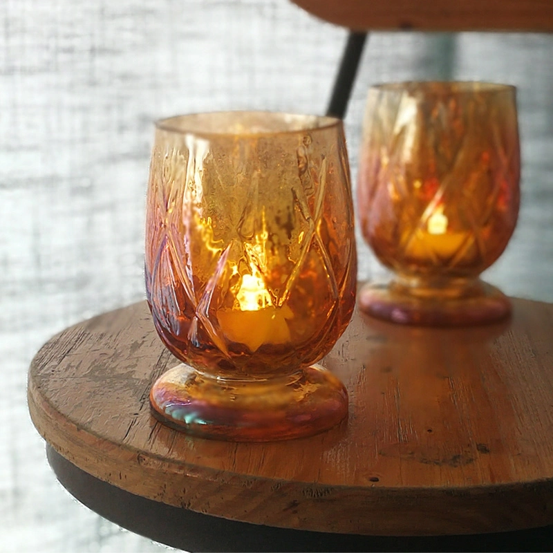 Europäische Bunte Gradient Kaffee Tasse Förmigen Glas Kerzenhalter Romantisch Dekoration Der Bar Mit Kerzenlicht