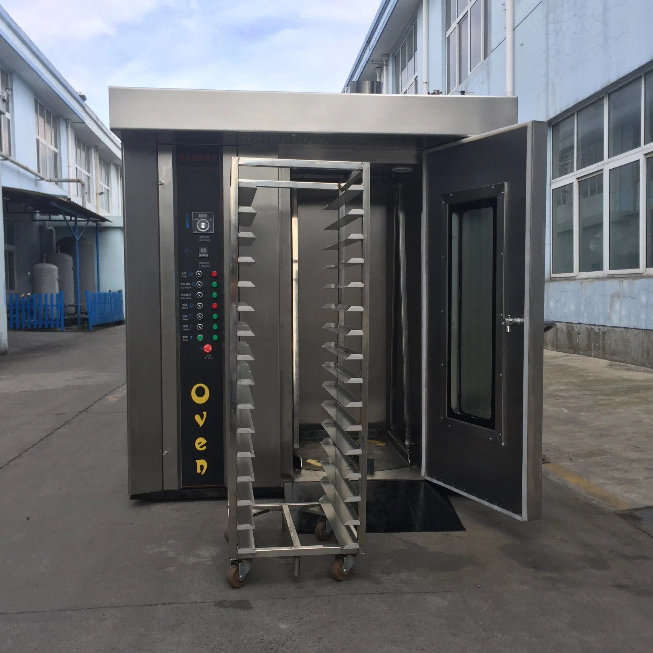 Wholesale/Suppliers Bakery Machinery 16 Tray Gas Oven Equipment/Commercial Kitchen Equipment Stainless Steel Pizza Oven/ French Bread Baking Trays Rotary Baking Oven