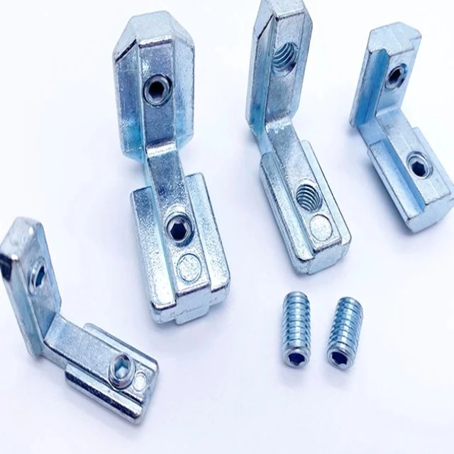 L Shape Silver Inner Corner Connector Joint Bracket for T Slot 3030 Aluminum Profile with Screw M6