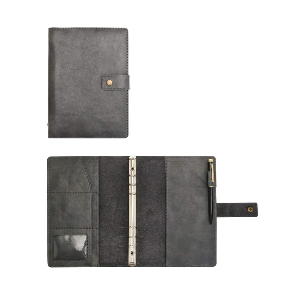 High quality/High cost performance  Personalized Printed Logo Leather Custom A5 Dotted PU Cover Note Book with Pen Holder