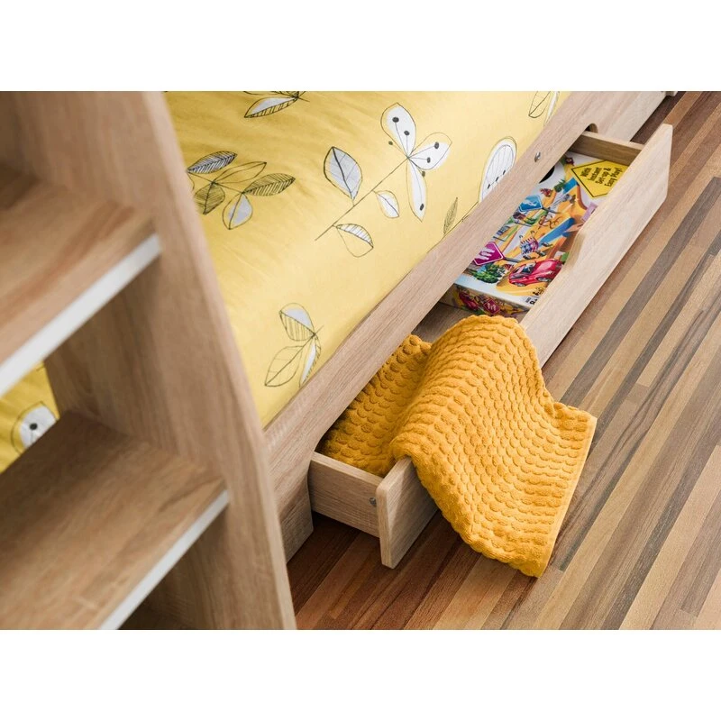 سرير أطفال حديث يتم بيعه باللون الأبيض البلوط الرمادي للأثاث المنزلي الخشبي للأطفال.