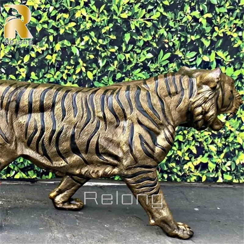 Metal Decorative Life Size Vivid High quality/High cost performance  Bronze Tiger Animal Sculpture