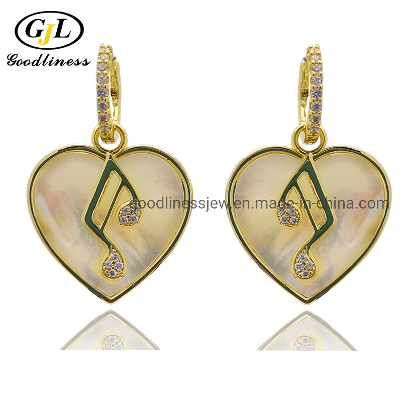 Mother of Pearl Earring Shell Natural Pearl Heart Fashion Jewellery