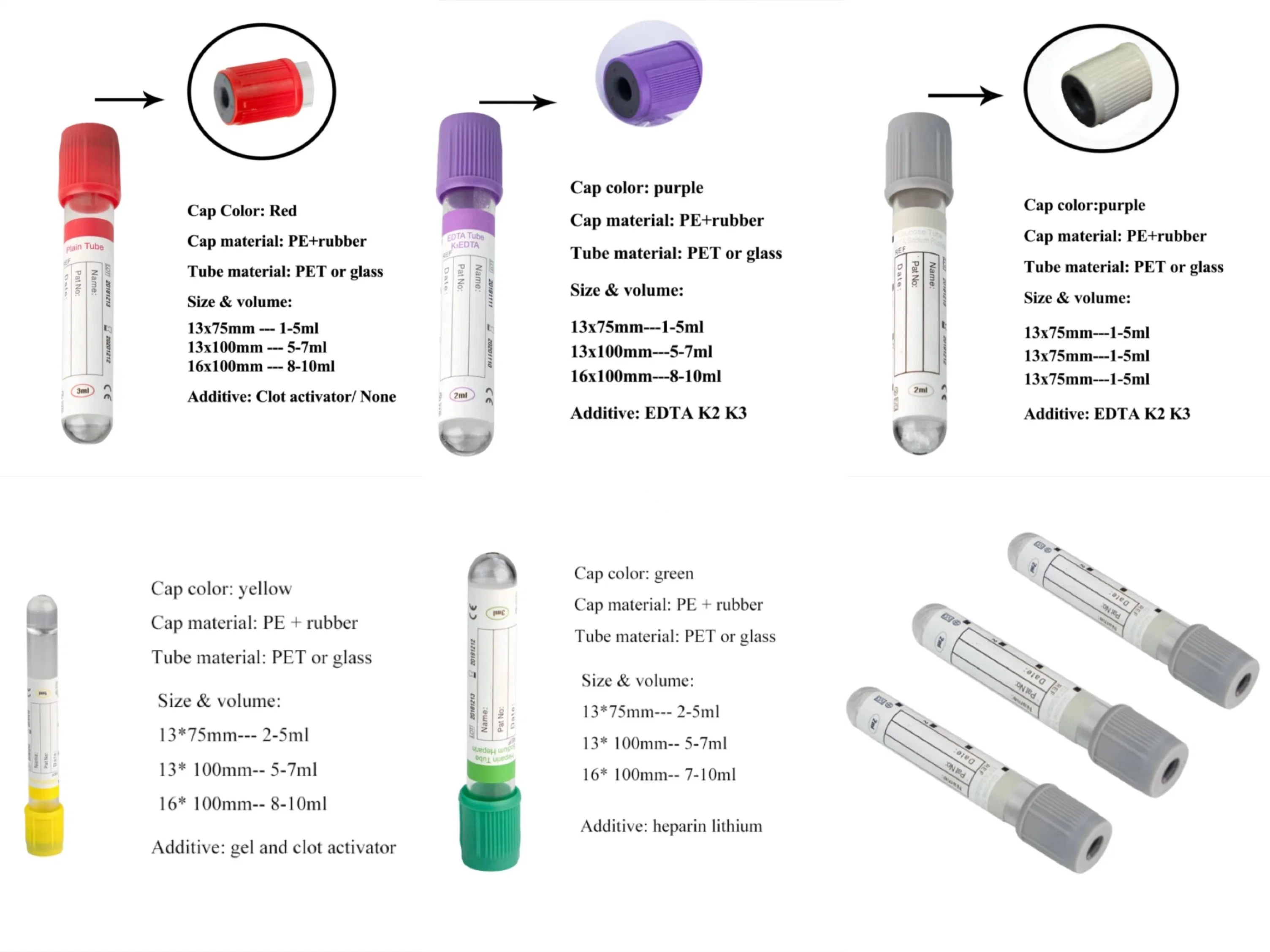 Laboratory Coagulation Test 5ml Medical Disposable Micro Vacuum Blood Collection Tube