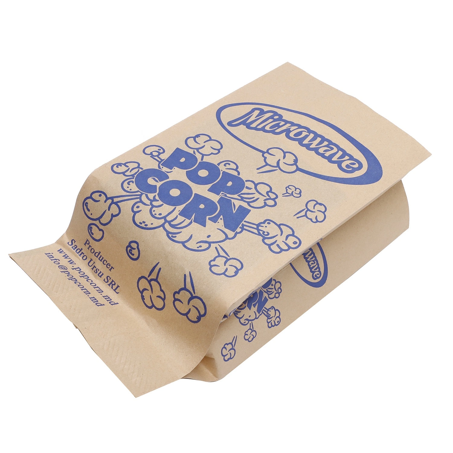 Saco de papel à prova de óleo para alimentos de alta qualidade Embalagem de Pipocas de microondas