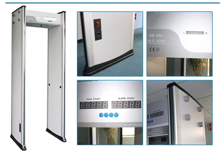 6/12/18 Zones Adjustable Walk Through Gate Security Scanner Equipment Door Frame Metal Detector Manufacturers