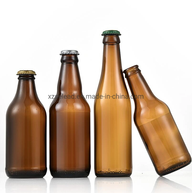 Amber Glass Beer Bottle Beverage Drinking Container with Crown Lid OEM 650ml