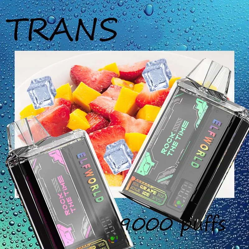 Original Elfworld Trans 9000 Puffs Vape LED Vape Neue Puffs Einweg-Vape Austauschbare Kartuschen Einmal-Vape Cratridges Vape 15000 Puffs 15K18K20K E Cig