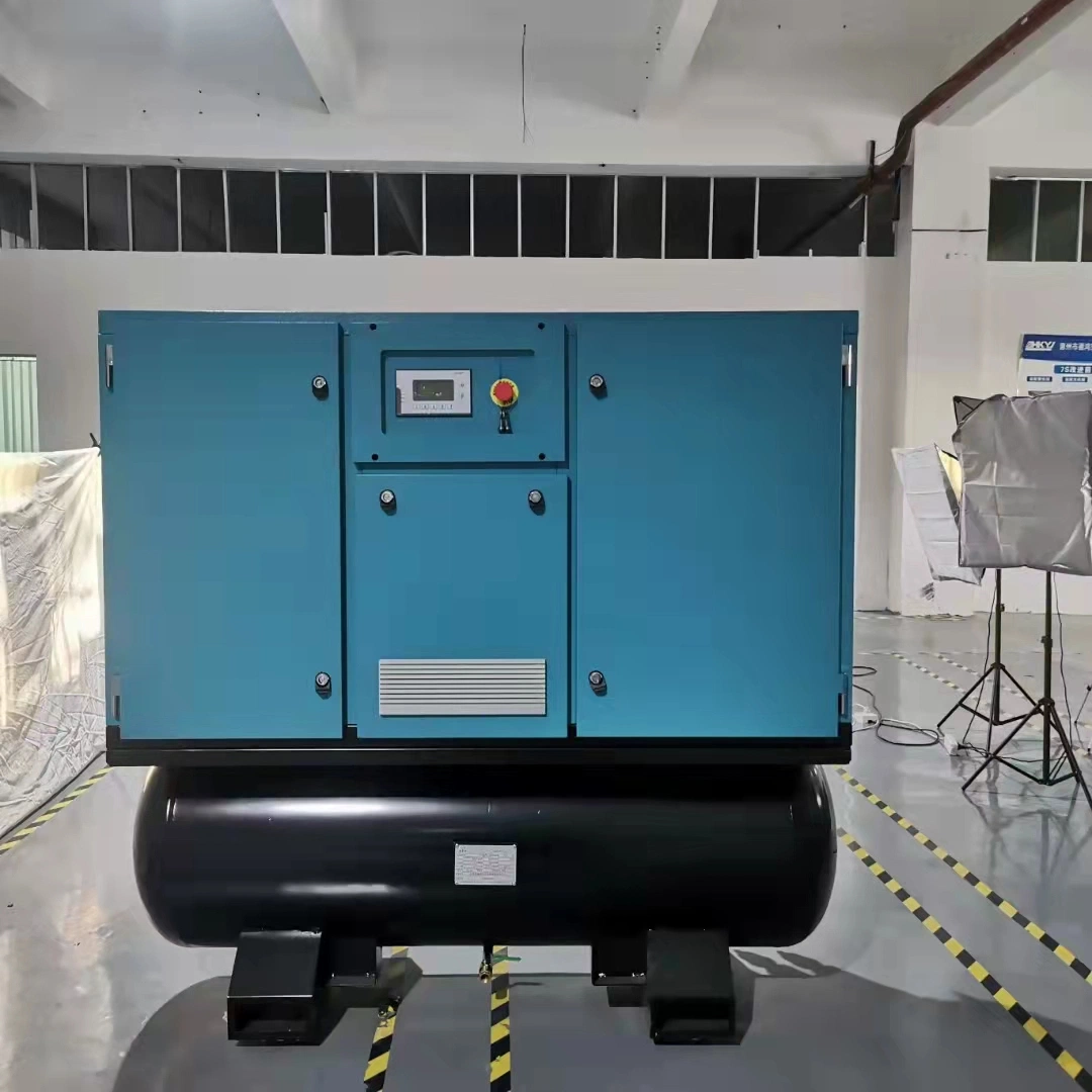 All in One 7.5kw 11kw 15kw 22kw 8/15/16/30 Bar Oilless Industrial Integrated Rotary Single Screw Type Air Compressor with Air Dryer and Tank for Laser Cutting