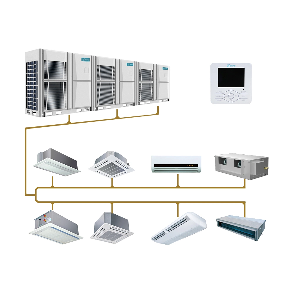 Cero en el interior de Aire Acondicionado Calefacción y refrigeración Vrf Vrv DC INVERTER Split Tybe Precio central y aire acondicionado