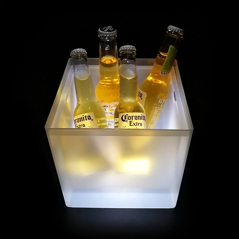 LED made plástico Cubo de Hielo Champagne con luz LED