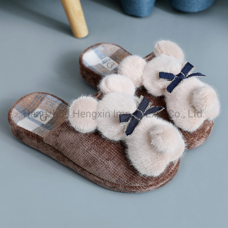 31815 3D Bear Furry Slippers Women Slippers Outdoor Indoor Home Anatomic Female Casual Shoes