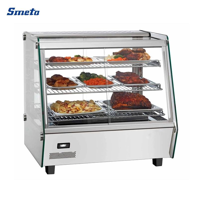 Smeta Commercial Counter Top Glass Pizza Showcase Hot Food Display Warmer