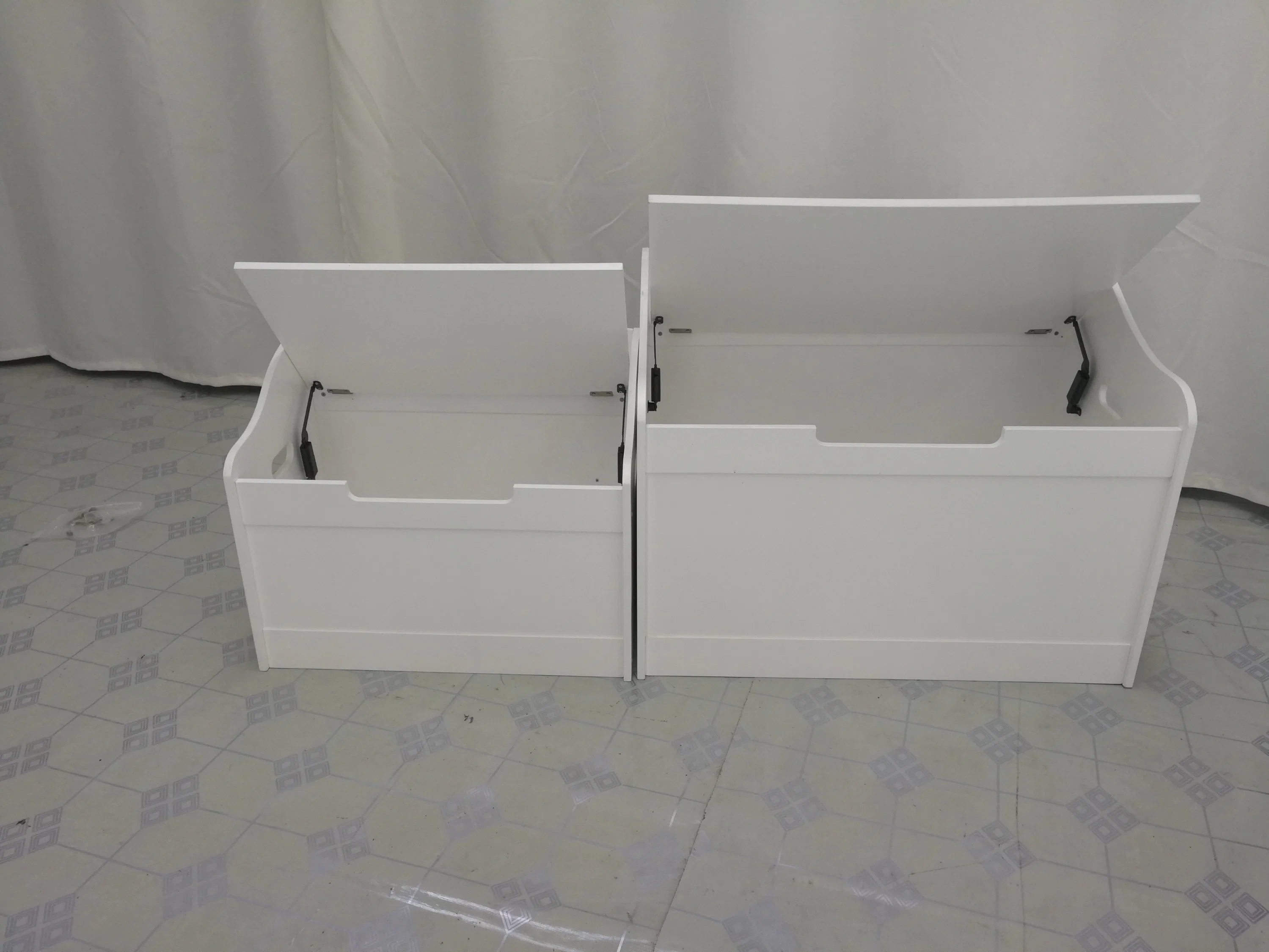 Caja de juguetes de madera grande blanco y el almacenamiento de pecho con banqueta de asientos para niños y bebés Niños y Niñas