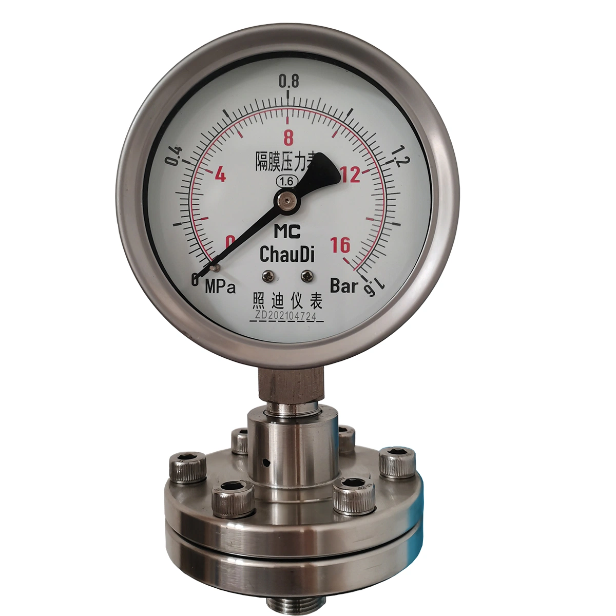 Membrandichtmanometer für korrosive und kristallisierte Flüssigkeit hoch Temperaturgas