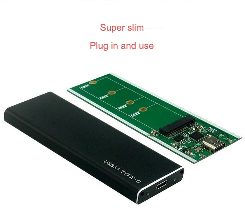 Caixa de armário SSD com unidade de disco rígido USB C Typec 3.1 para M.2 Nvme de alta velocidade para PC/computador portátil