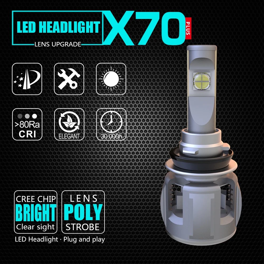 X70 H11 LED Headlight 60W 15600lm LED Car Light Automobile Lighting