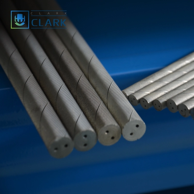 High Density Solid Tungsten Rods with 2 Helical Ducts