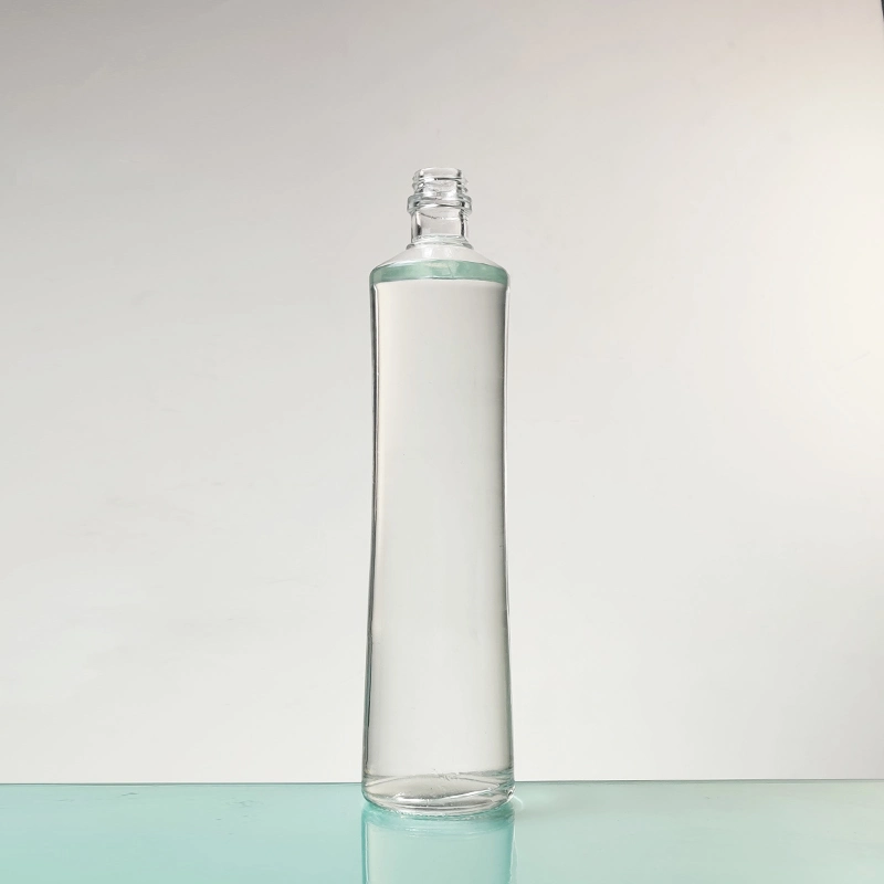 Transparent vide 1000ml 750ml 500ml boire des boissons de jus de l'eau minérale Voss bouteille en verre avec couvercle en plastique