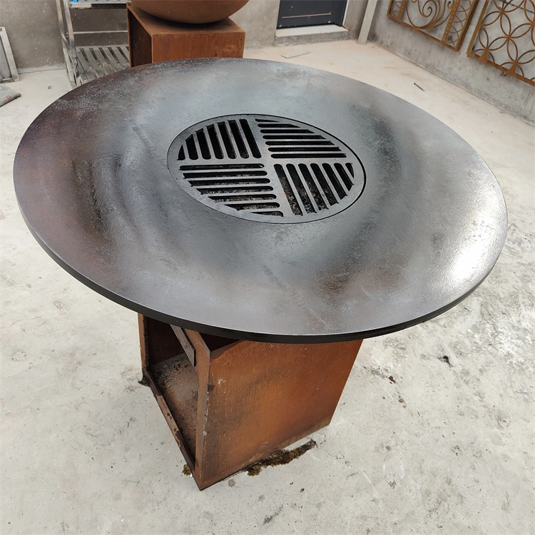 Manufacturer Wood Burning Corten Steel Fire Pit Cooking Grill&Griddle