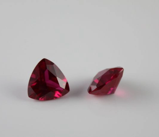 5# Red Corundum Trillion/Triangle Cut Synthetic Ruby Gemstone