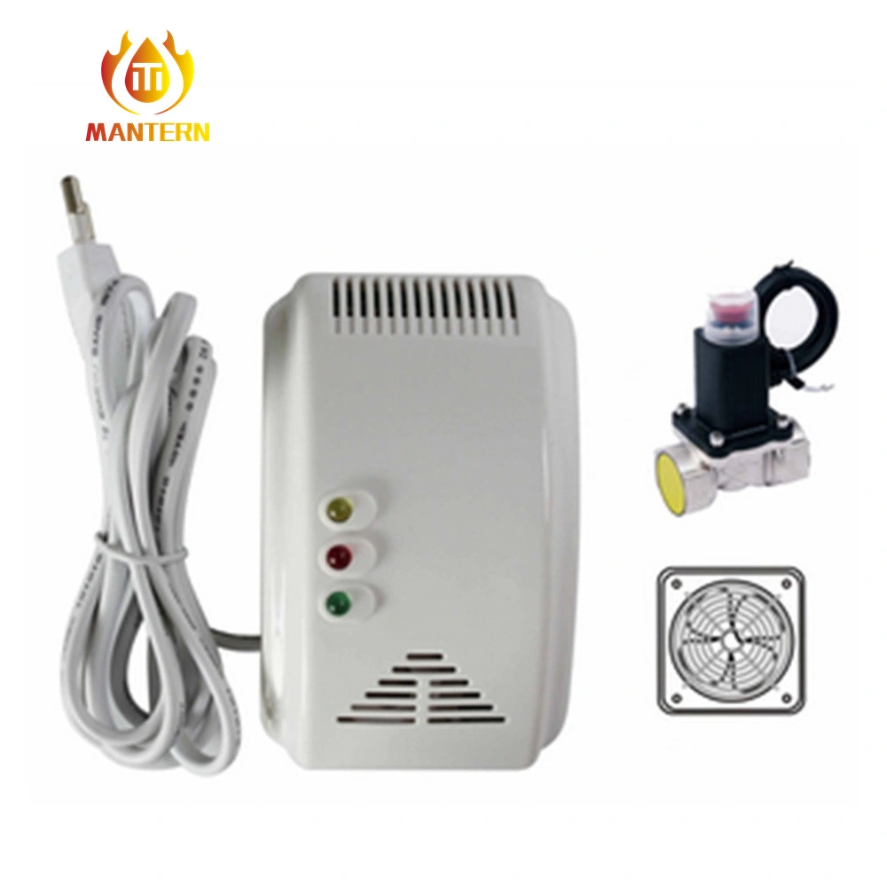OEM ODM Independent Gas Leakage Alarm for Home Fire Alarm LPG Gas Leak Detector with Solenoid Valve