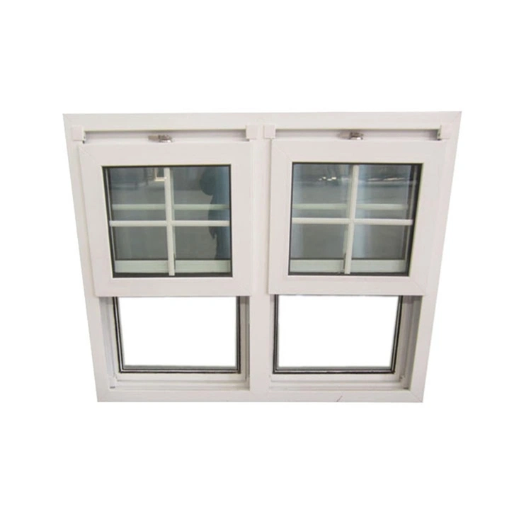 CE As2047 UV-Resistantanti-Aging Art Laminated Glass Touch Invisible Lock UPVC Double Hung Windows for Commercial Buildings