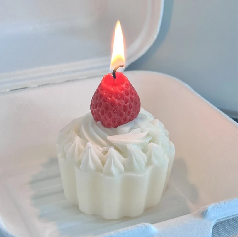 Vente en gros gâteau de fraise idées de bougie anniversaire mariage bougie parfumée cadeaux Décorations pour la maison