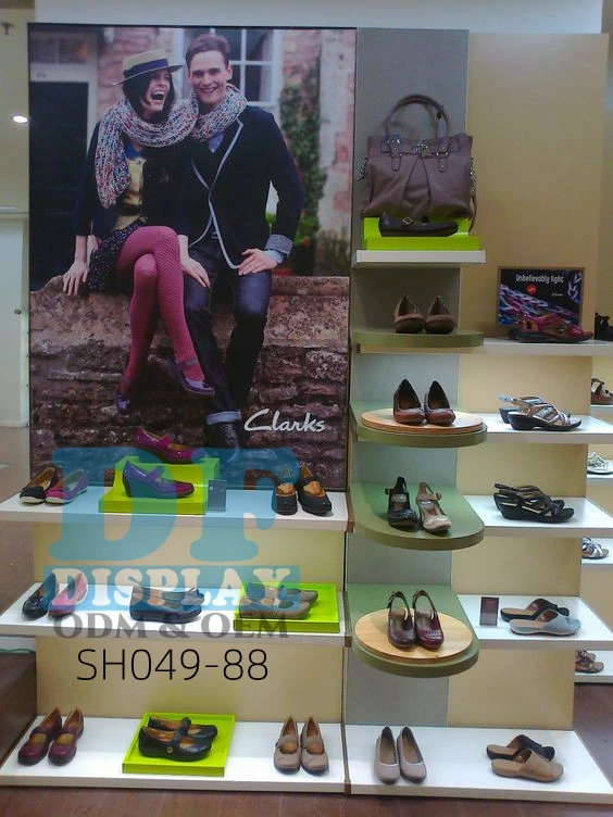 Zapata personalizada Pantalla Tienda de Zapatos estante estantes para colgar Tienda Soporte de pantalla con ganchos zapatilla Racks Mostrar publicidad