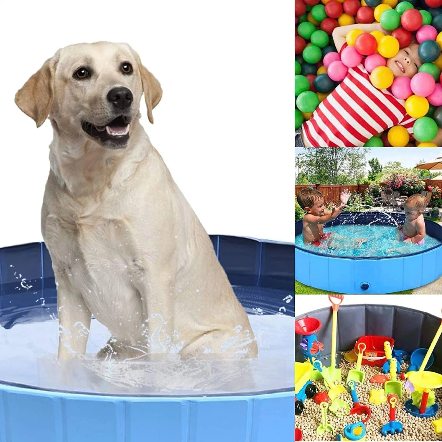 Foldable Non-Slip Pet Pool Portable PVC Bathing Tub Collapsible Kiddie Pool Indoor Outdoor