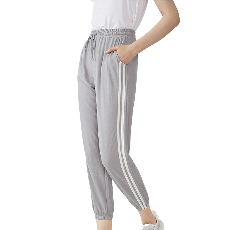 Sportswear Spring Soft Lightweight Fashion Joggers Women Clothing Custom Logo Side Stripe Trouser Casual Women&prime; S Pants