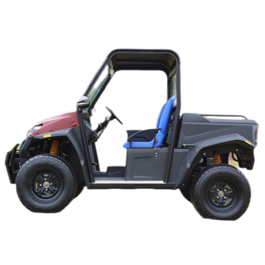 CE Approved Four Wheels 48V 5kw 2 Seaters Rwd Electric Utility Vehicle with Cargo Box