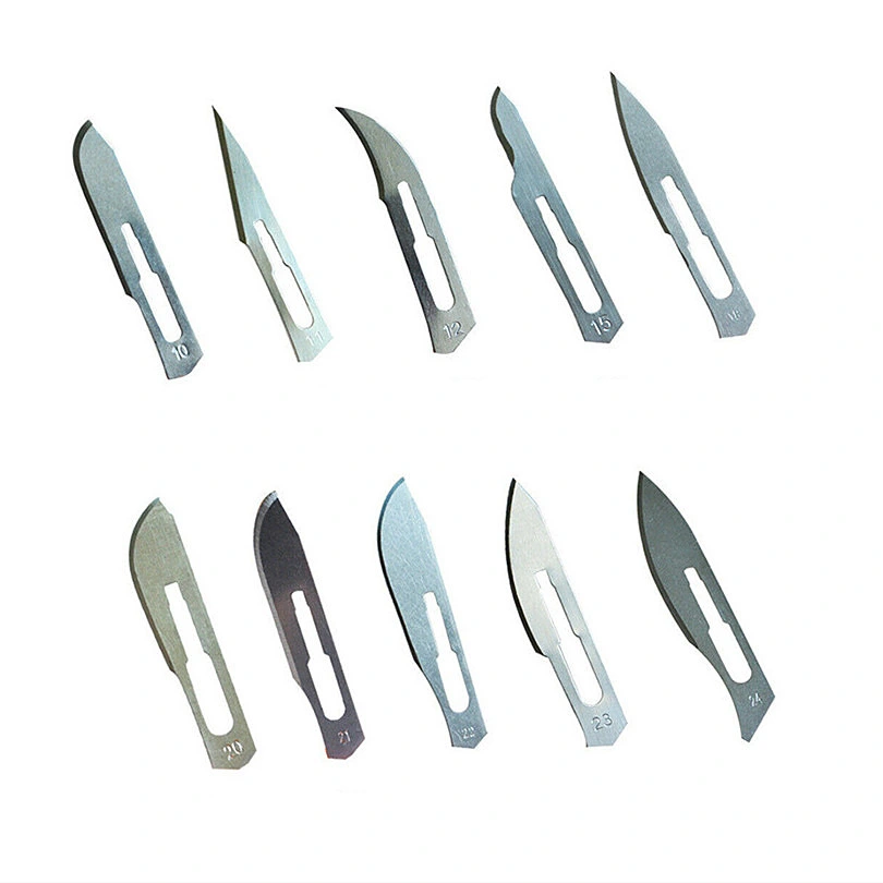Disposable Carbon Stainless Steel Scalpel Surgical Blade with Without Handle FDA