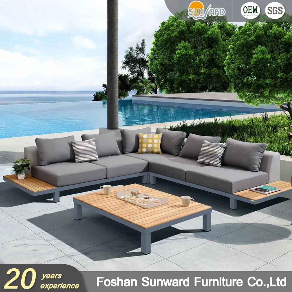 Resort Project Sectional Aluminum Plastic Wood FSC Teak Wood Outdoor Furniture