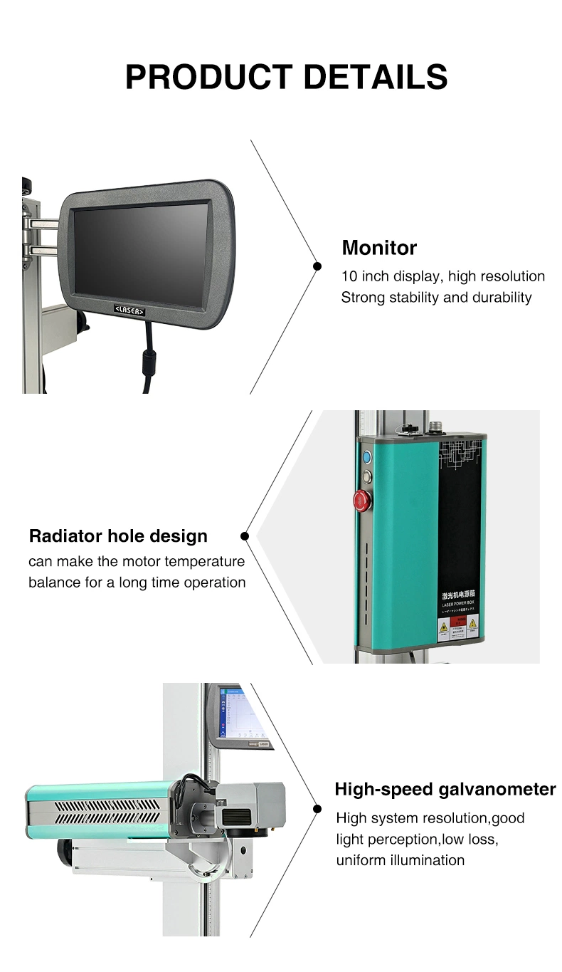 Smart System Multi-function CO2 máquina de marcado láser en línea para metal/plástico Embalaje/vidrio