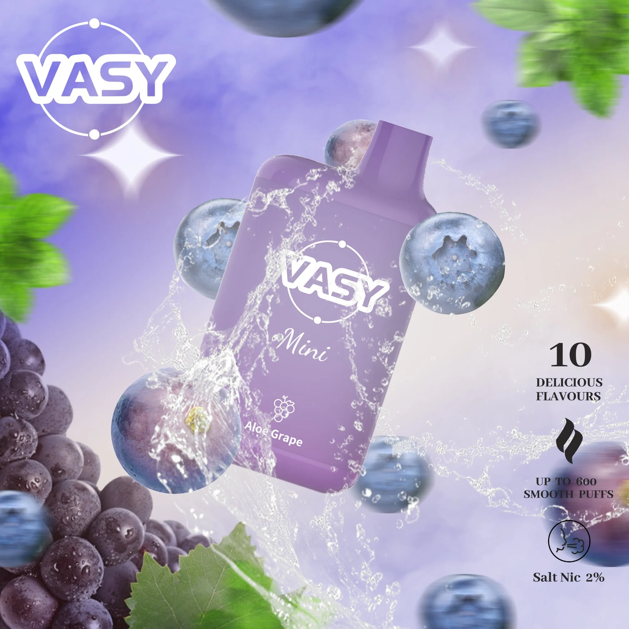 Vasy Crystal de la conformité de la DPT 600 bouffées Vape bon marché de gros 20mg Nic Vape jetables en provenance de Chine usine