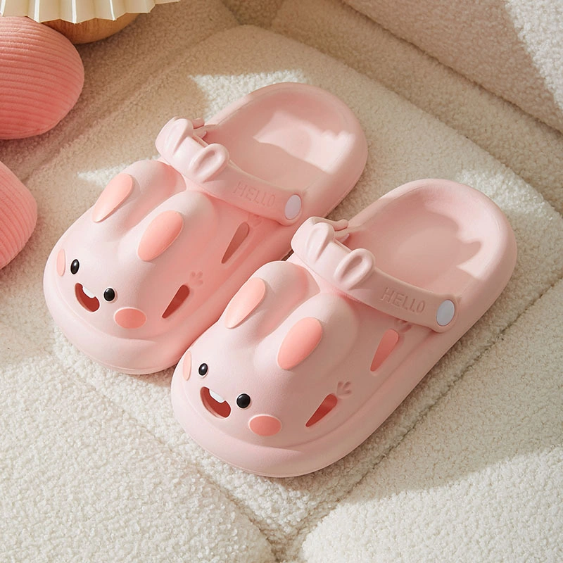 New Cartoon Cute Rabbit Children's Home Hole Shoes