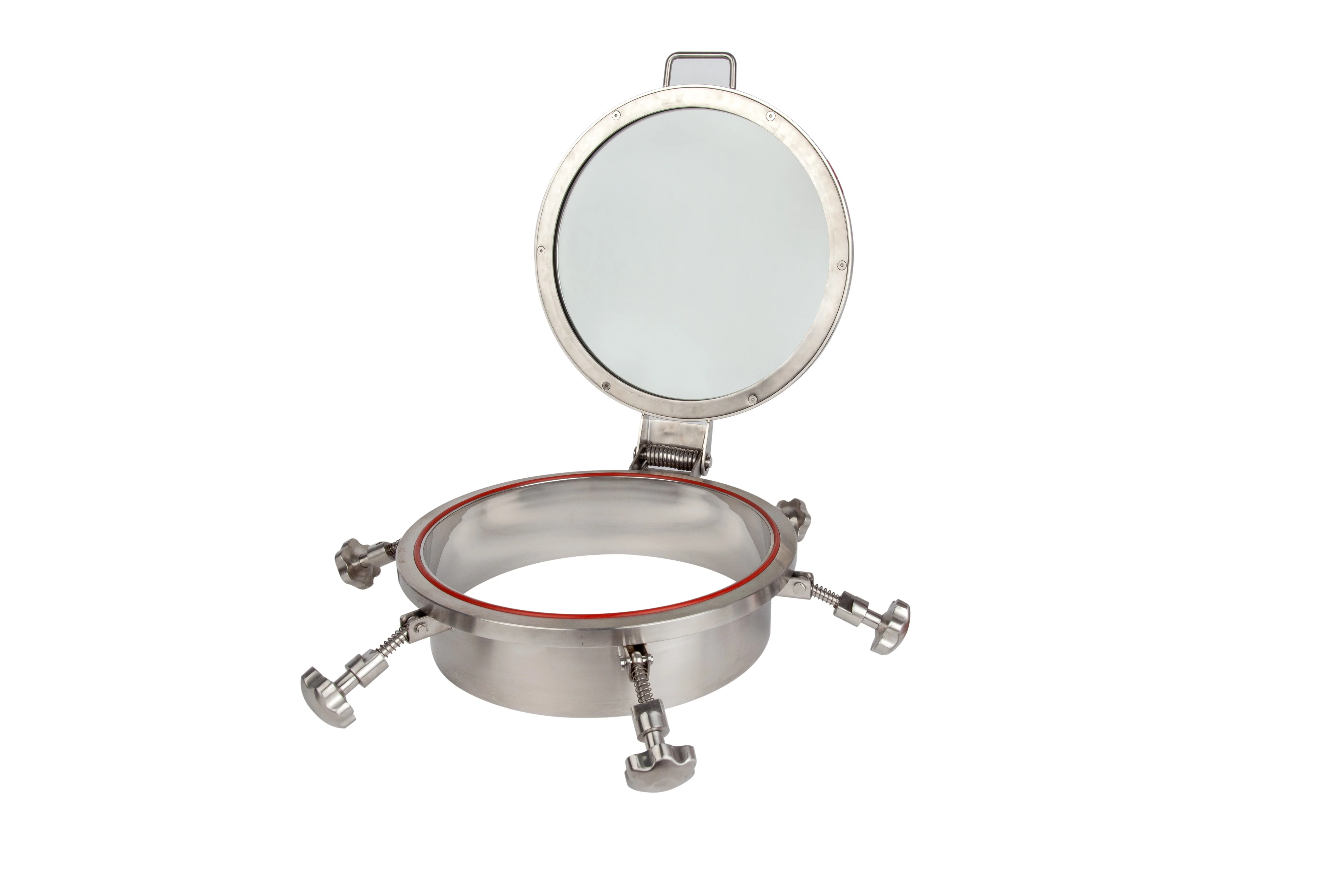 Stainless Steel Sanitary 3-5 Bar Pressure Circular Tank Manhole Cover with Stainless Steel Wheel