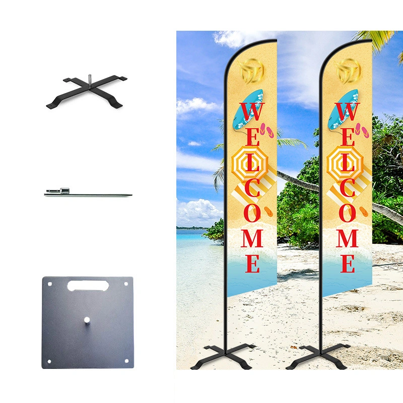 Custom Feather Flag with Double Sided Printing Advertising Waterproof Beach Stand Banner