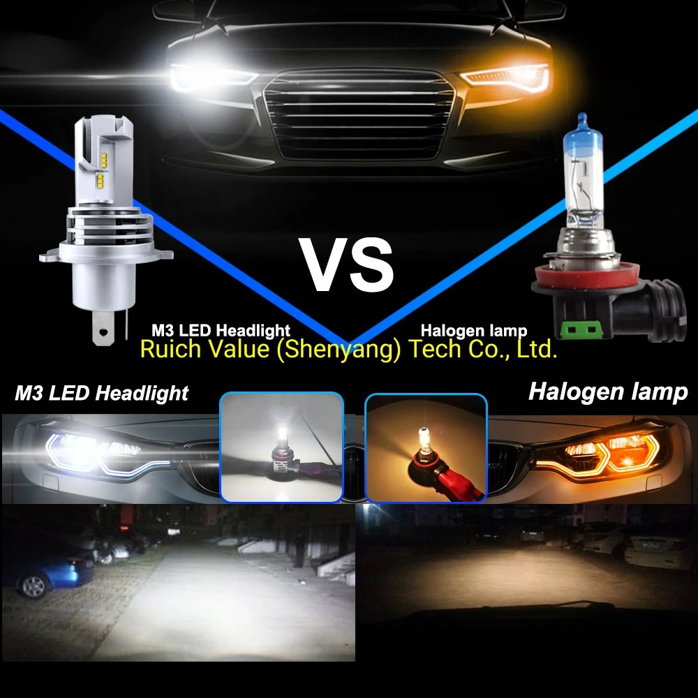 Auto Scheinwerfer LED H4 mit ZES Chips mit 6500K kalt Weiße LED 10000lm 120W Fernlicht LED Scheinwerfer LED Motorrad Scheinwerfer