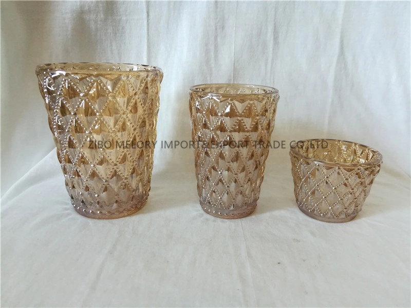 Diamond Glass with Shiny Amber Finish in 3 Sizes