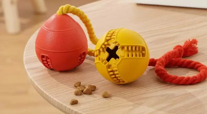 Treino interativo borracha natural duradoura Animais bola corda brinquedo Para cão