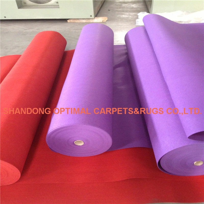 Needle Punched Air Exhibition Felt Carpet for Fair with PE Resist Film or Without Resist Film